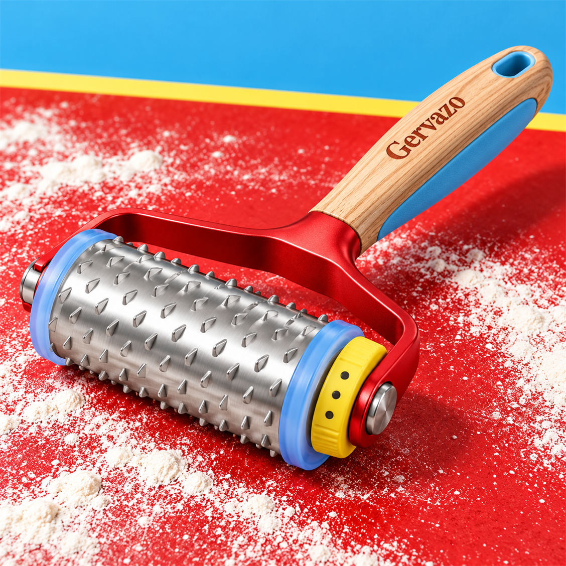 Gervazo Texture Roll Dough Docker detail and in-use view
